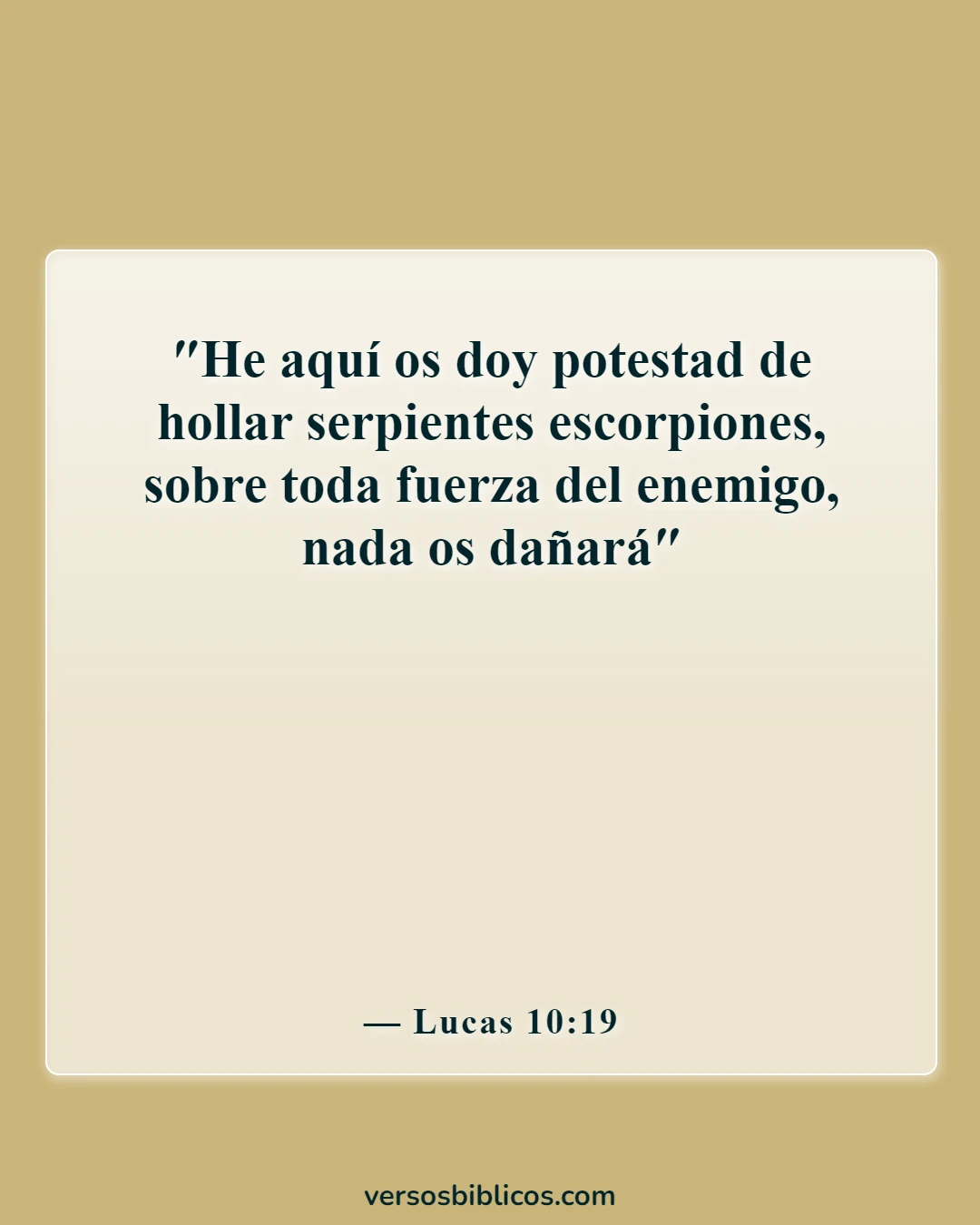 Versículos de la Biblia sobre Satanás no tiene poder sobre mí (Lucas 10:19)