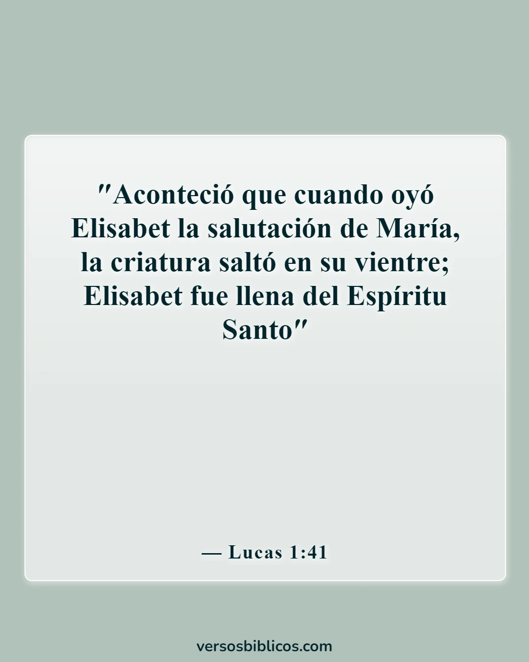 Versículos de la Biblia sobre la vida que comienza en la concepción (Lucas 1:41)