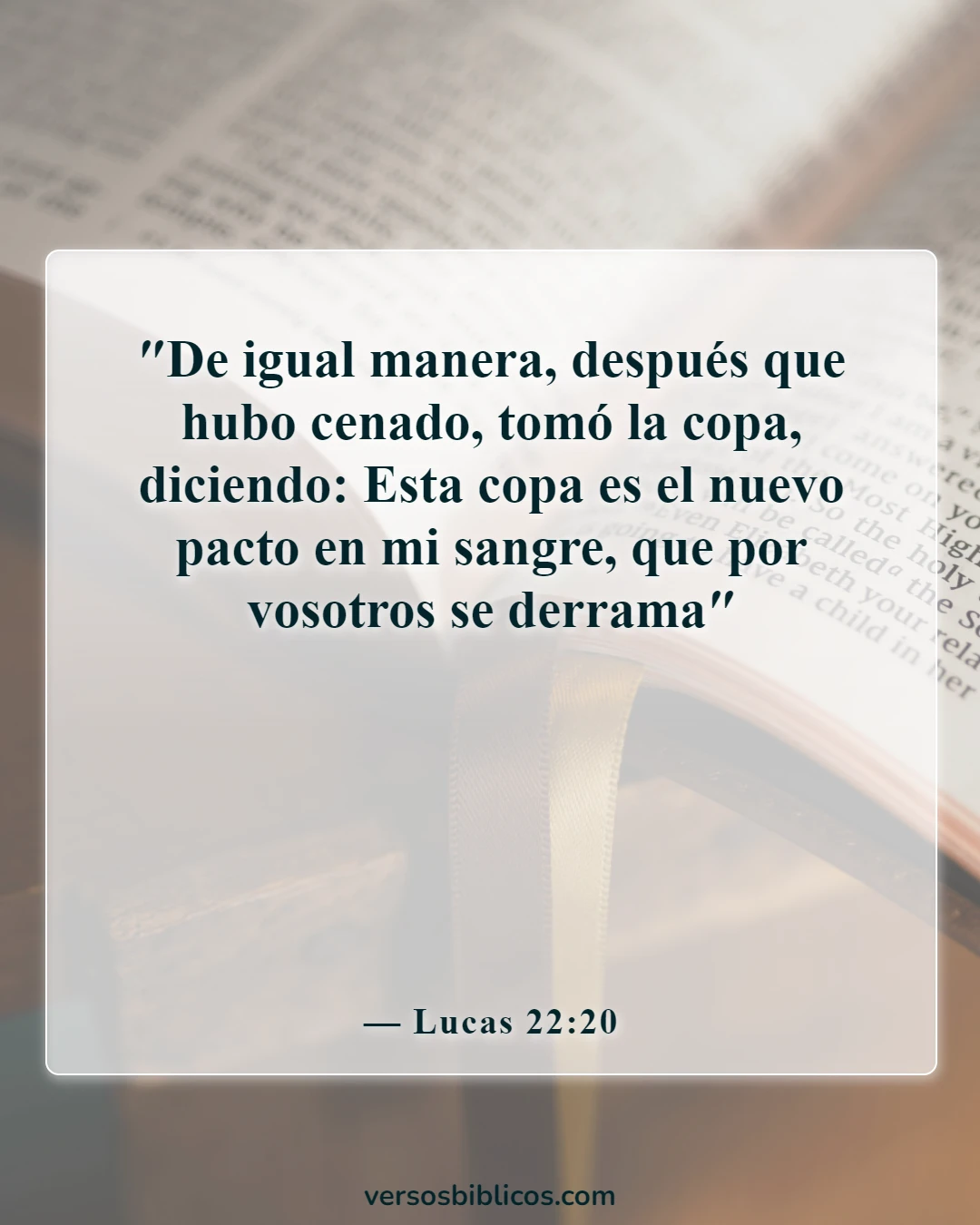 Versículos de la Biblia sobre comer y beber juntos (Lucas 22:20)
