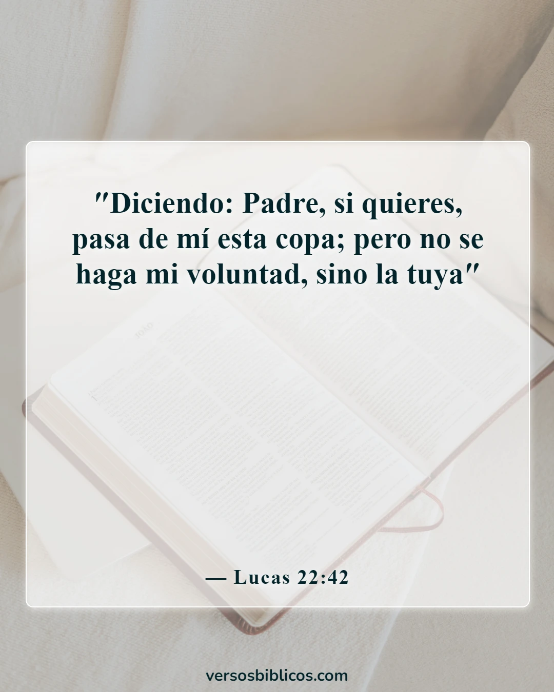 Versículos de la Biblia sobre pedir y recibir (Lucas 22:42)