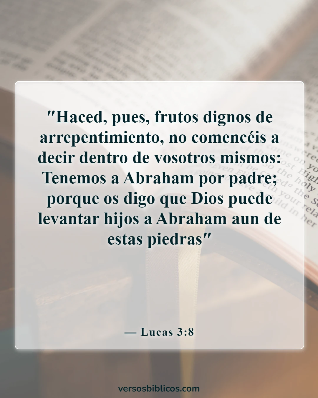 Versículos de la Biblia sobre el sacramento del bautismo (Lucas 3:8)