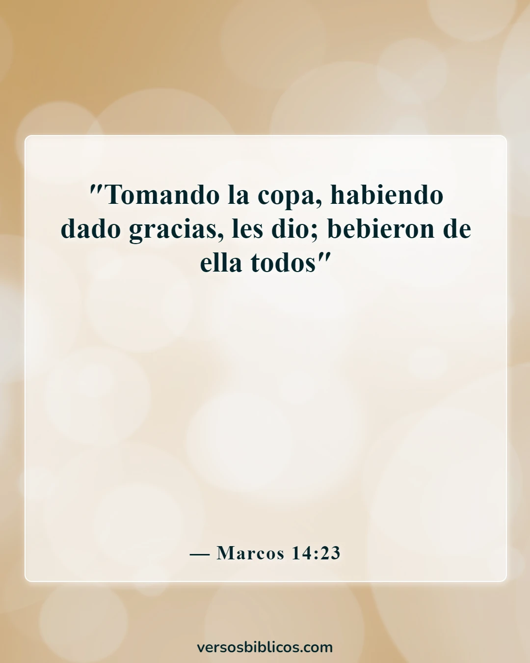 Versículos de la Biblia sobre comer y beber juntos (Marcos 14:23)