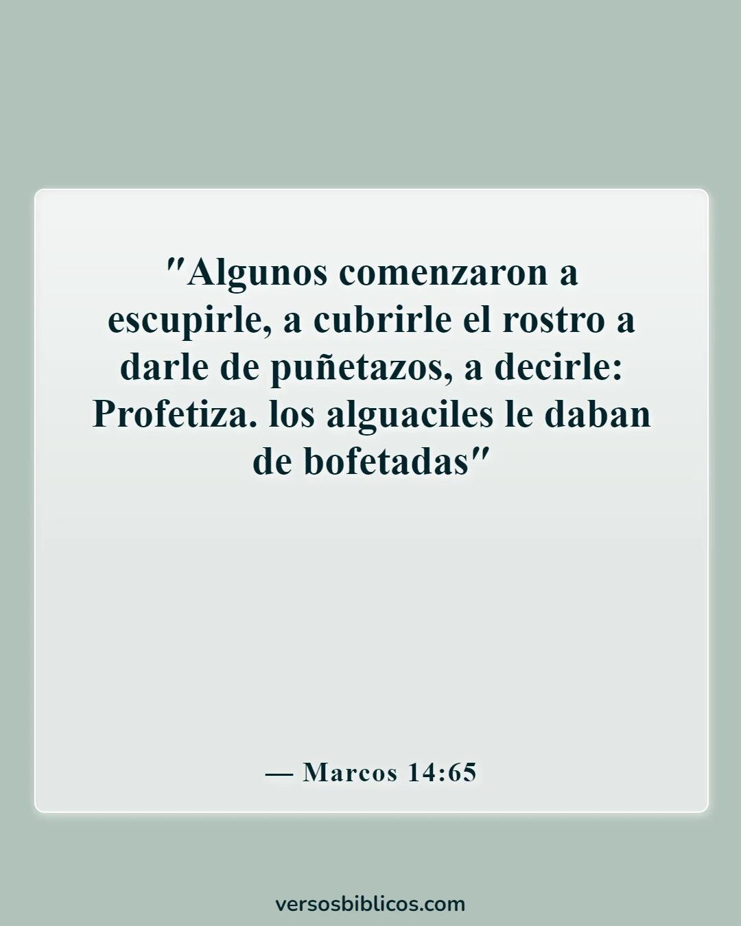Versículos de la Biblia sobre los sufrimientos de Jesús (Marcos 14:65)