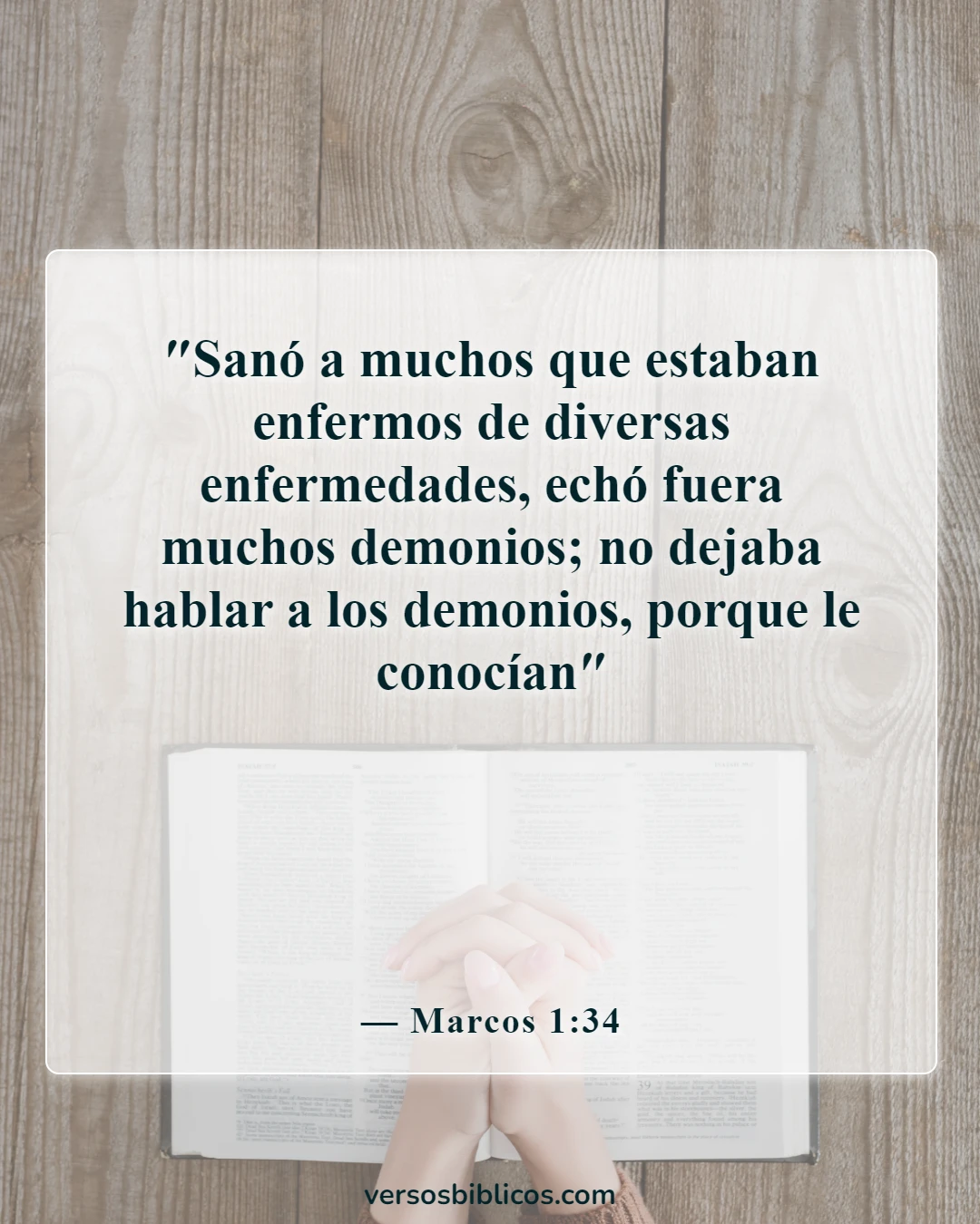 Versículos de la Biblia sobre la curación de enfermedades (Marcos 1:34)