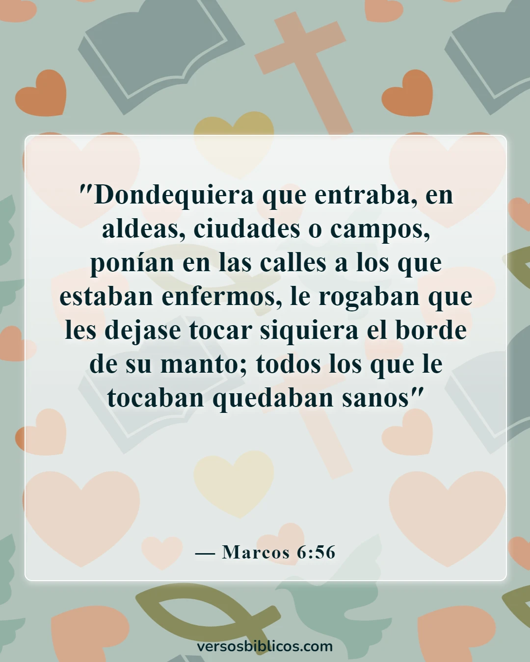 Versículos de la Biblia sobre el cuidado de los enfermos (Marcos 6:56)