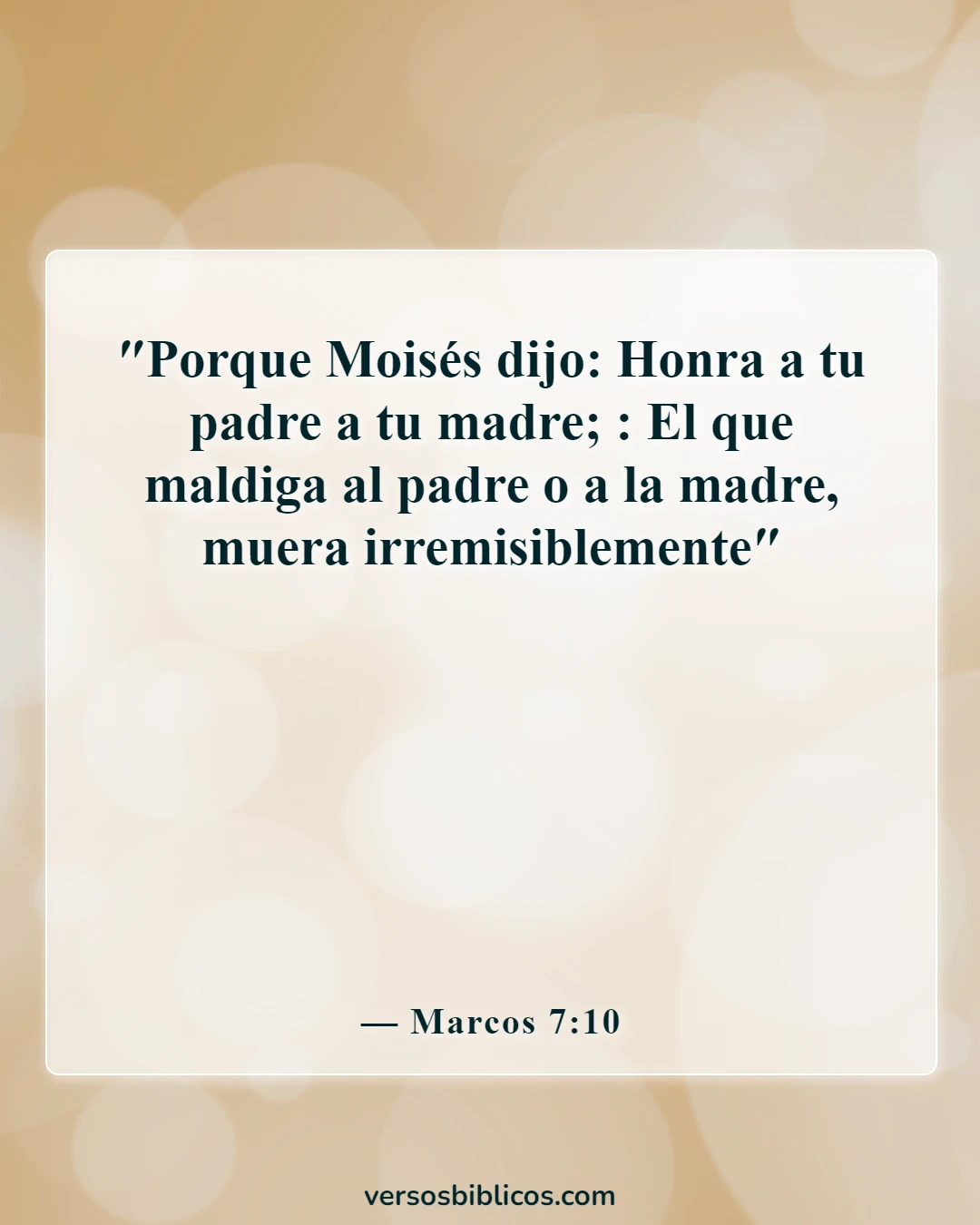 Versículos de la Biblia sobre casarse y dejar la familia (Marcos 7:10)