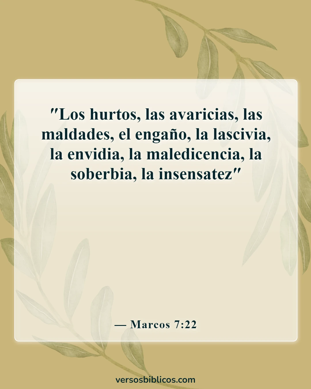 Versículos de la Biblia sobre los celos y la envidia (Marcos 7:22)