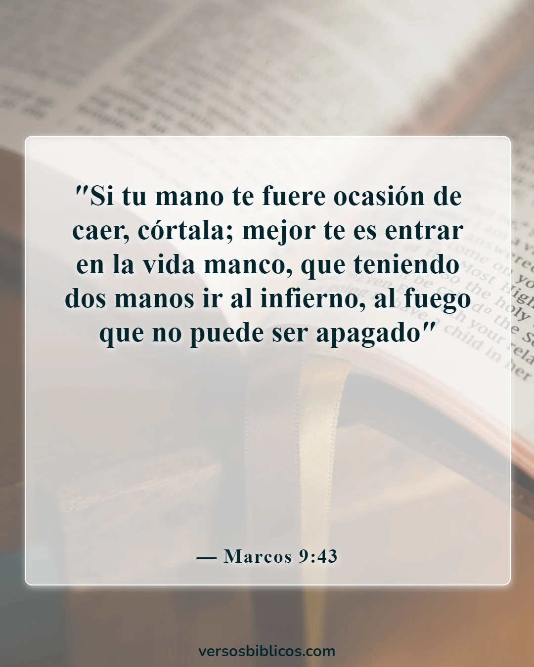Versículos de la Biblia sobre el hecho de que el infierno es eterno (Marcos 9:43)