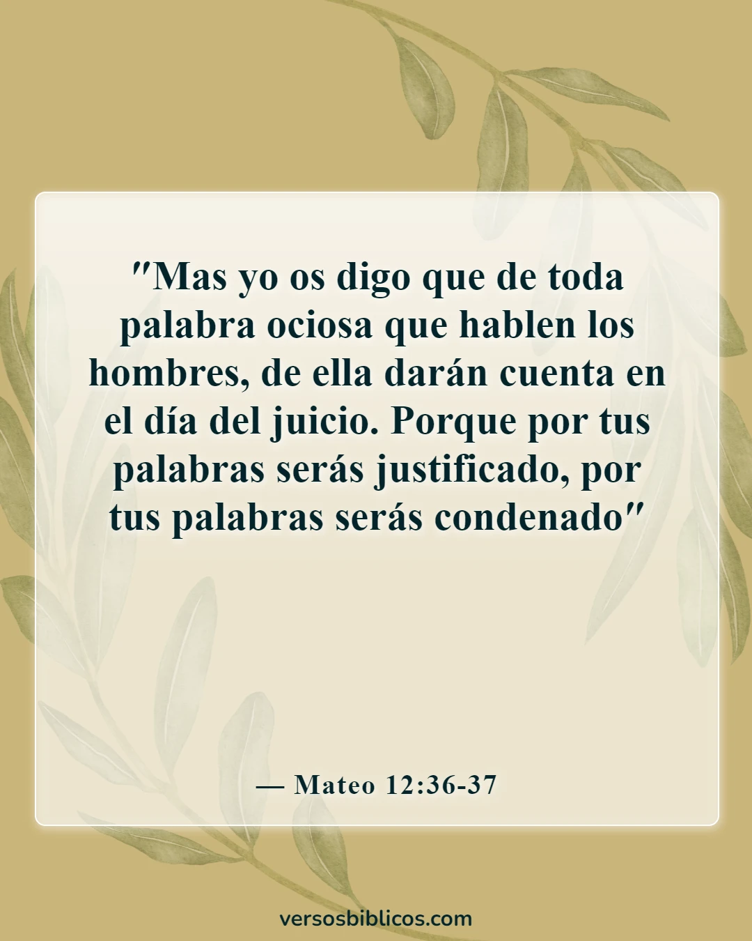 Versículos de la Biblia sobre el karma (Mateo 12:36-37)