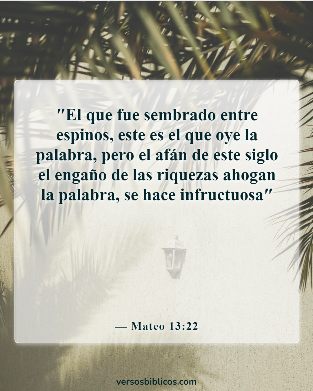Versículos de la Biblia sobre los cristianos reincidentes (Mateo 13:22)