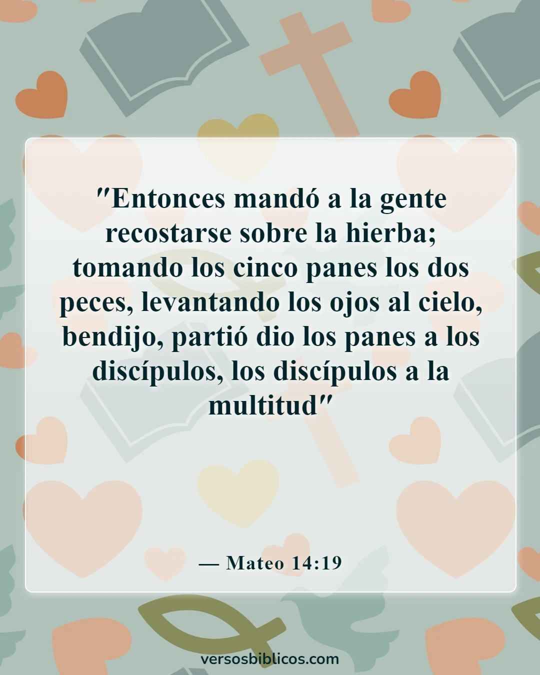 Versículos de la Biblia sobre milagros poderosos (Mateo 14:19)