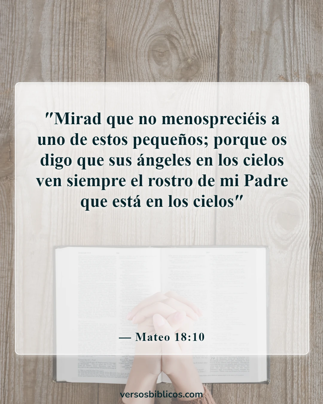 Versículos de la Biblia sobre la enseñanza a los niños (Mateo 18:10)