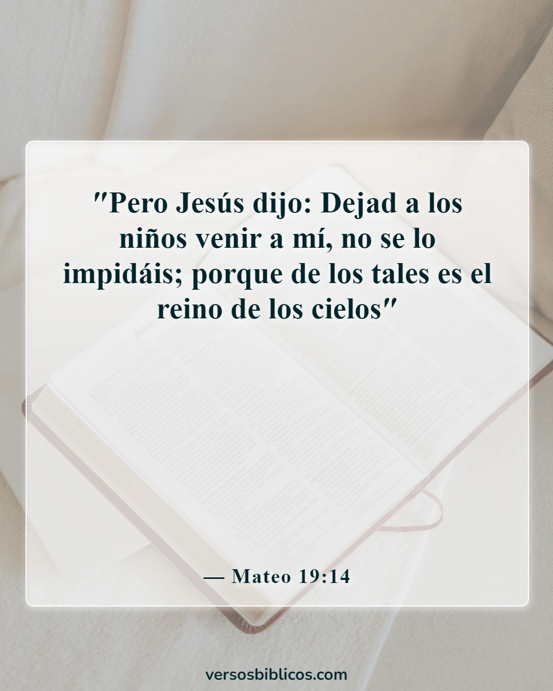 Versículos de la Biblia sobre la enseñanza a los niños (Mateo 19:14)