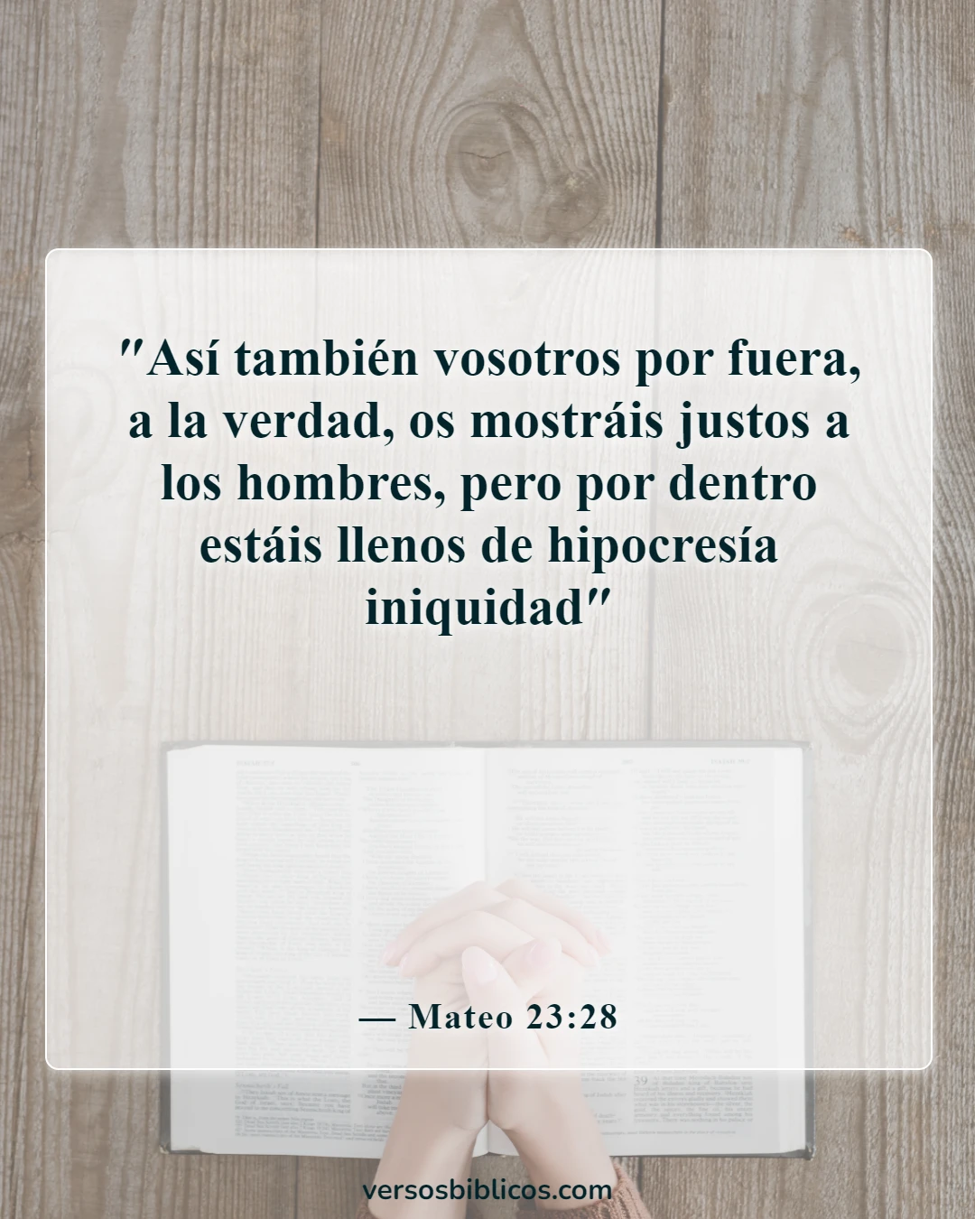 Versículos de la Biblia sobre la advertencia de los falsos profetas (Mateo 23:28)