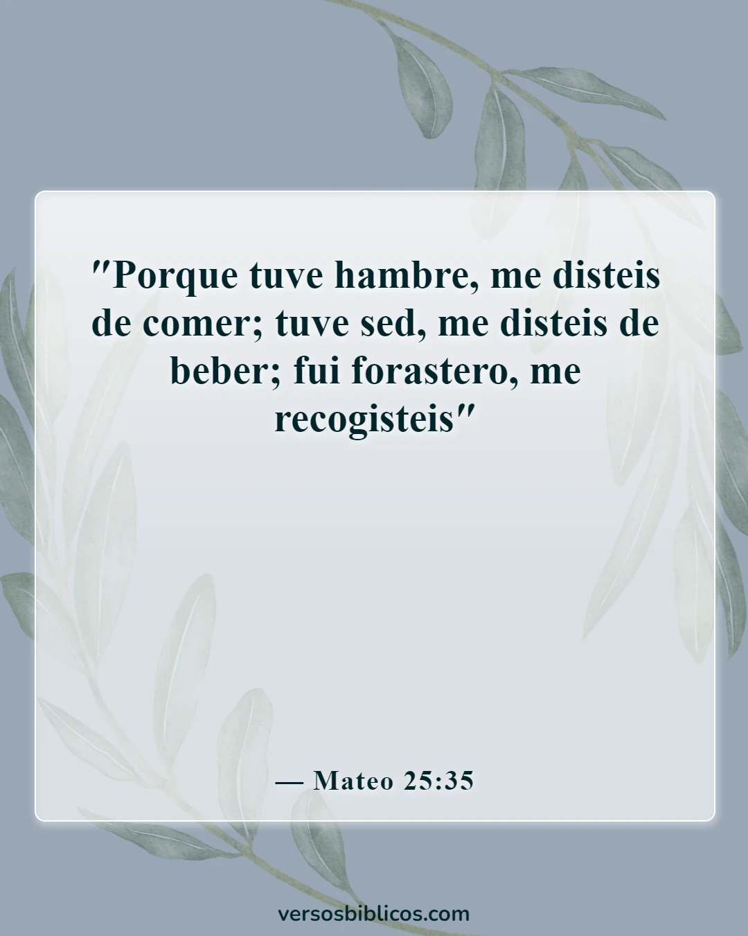 Versículos de la Biblia sobre la compasión (Mateo 25:35)