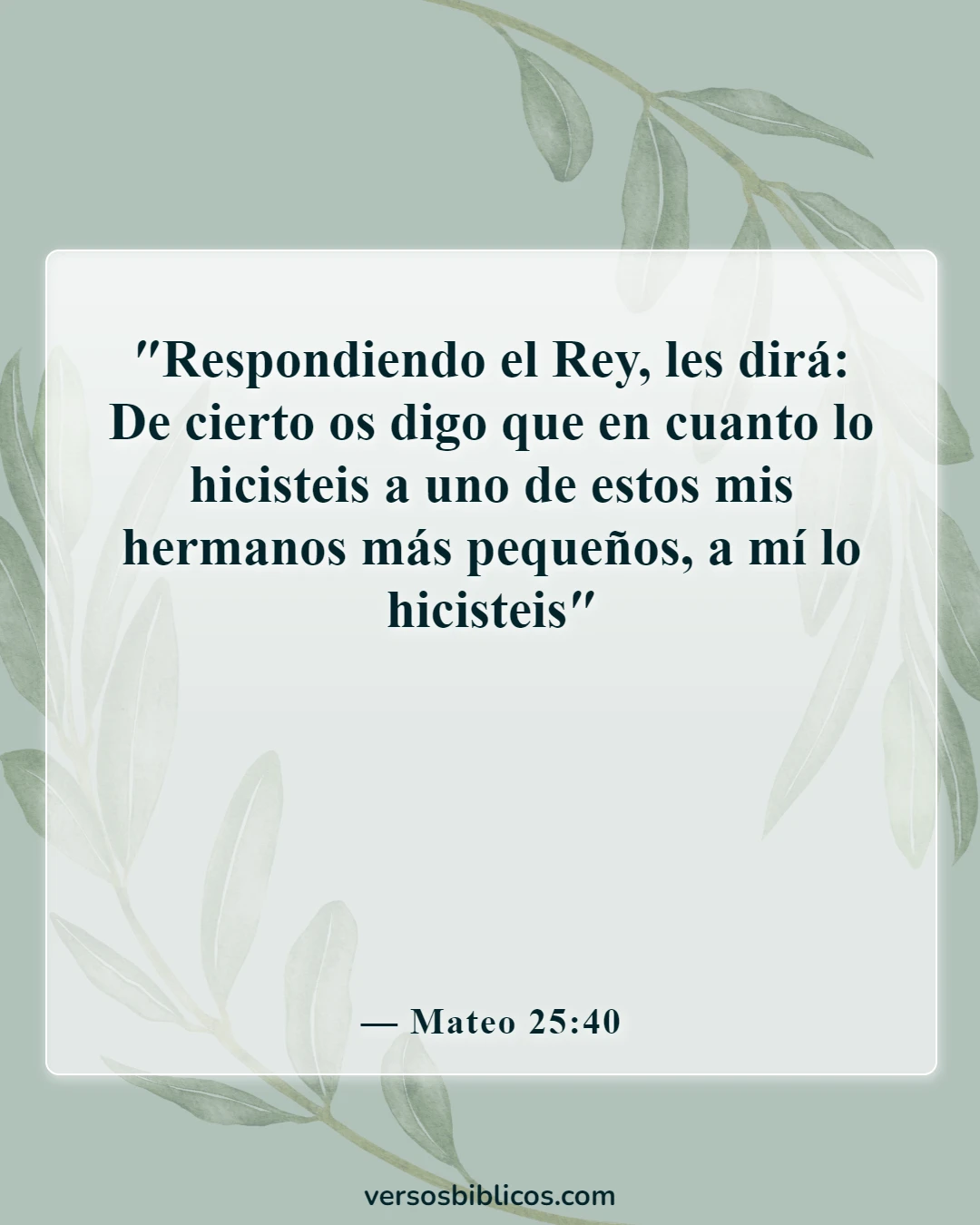 Versículos de la Biblia sobre la compasión (Mateo 25:40)