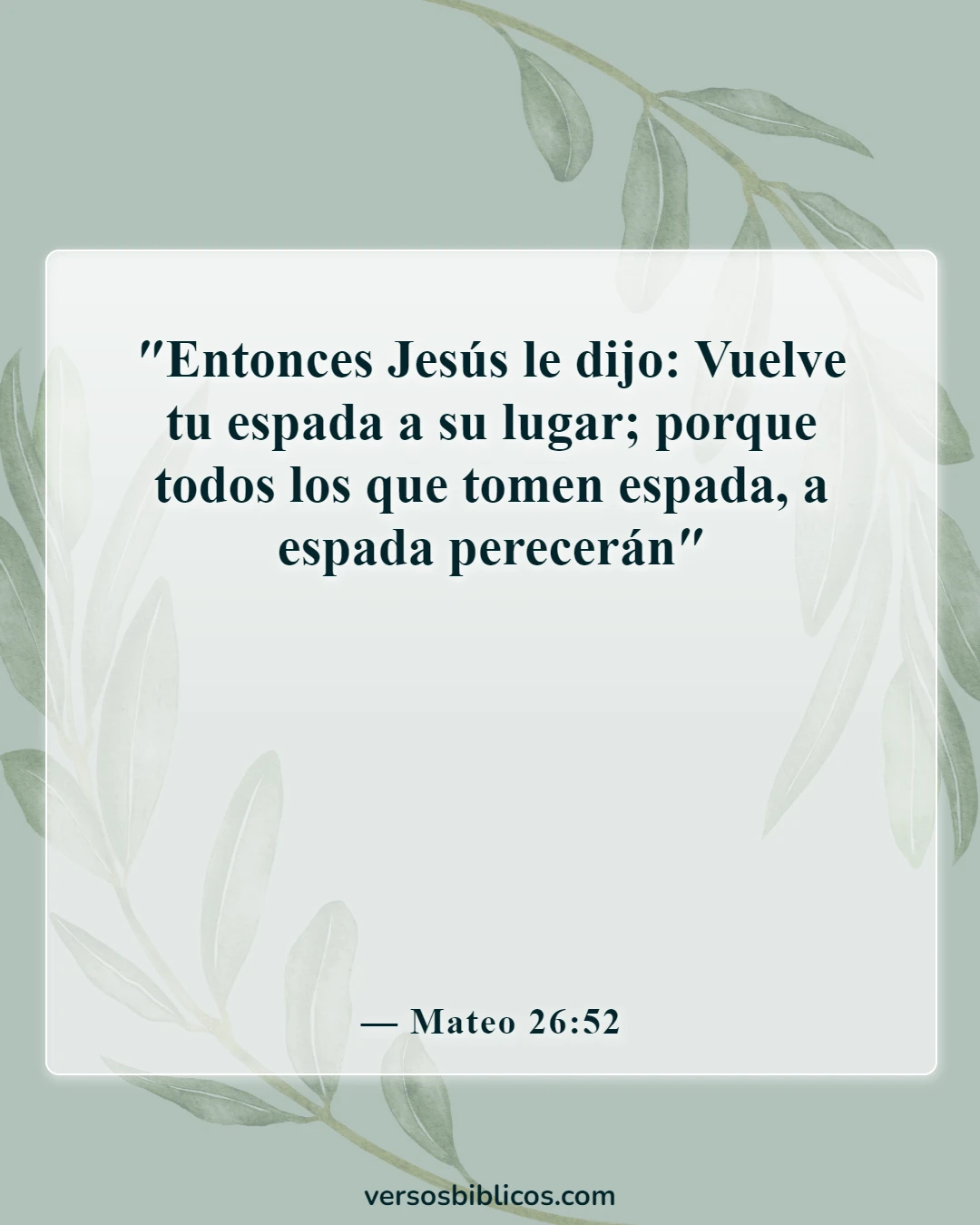Versículos de la Biblia sobre no defenderse (Mateo 26:52)