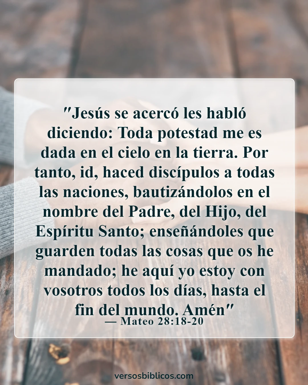 Versículos de la Biblia sobre la misión de la Iglesia (Mateo 28:18-20)