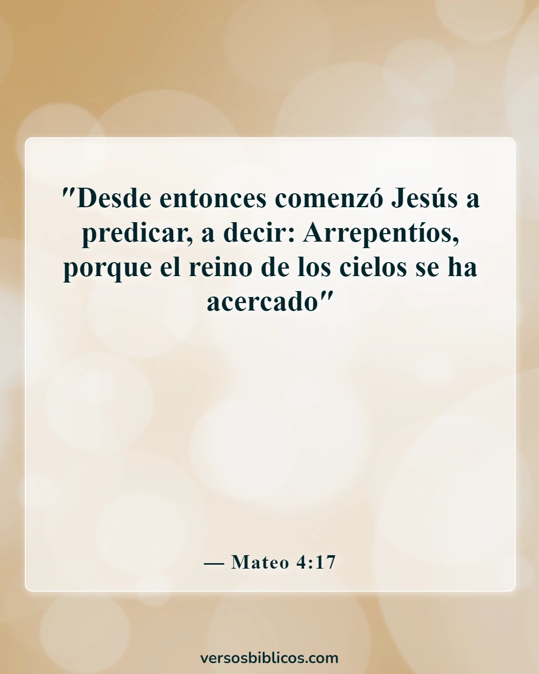 Versículos de la Biblia sobre el cambio de mal a bien (Mateo 4:17)