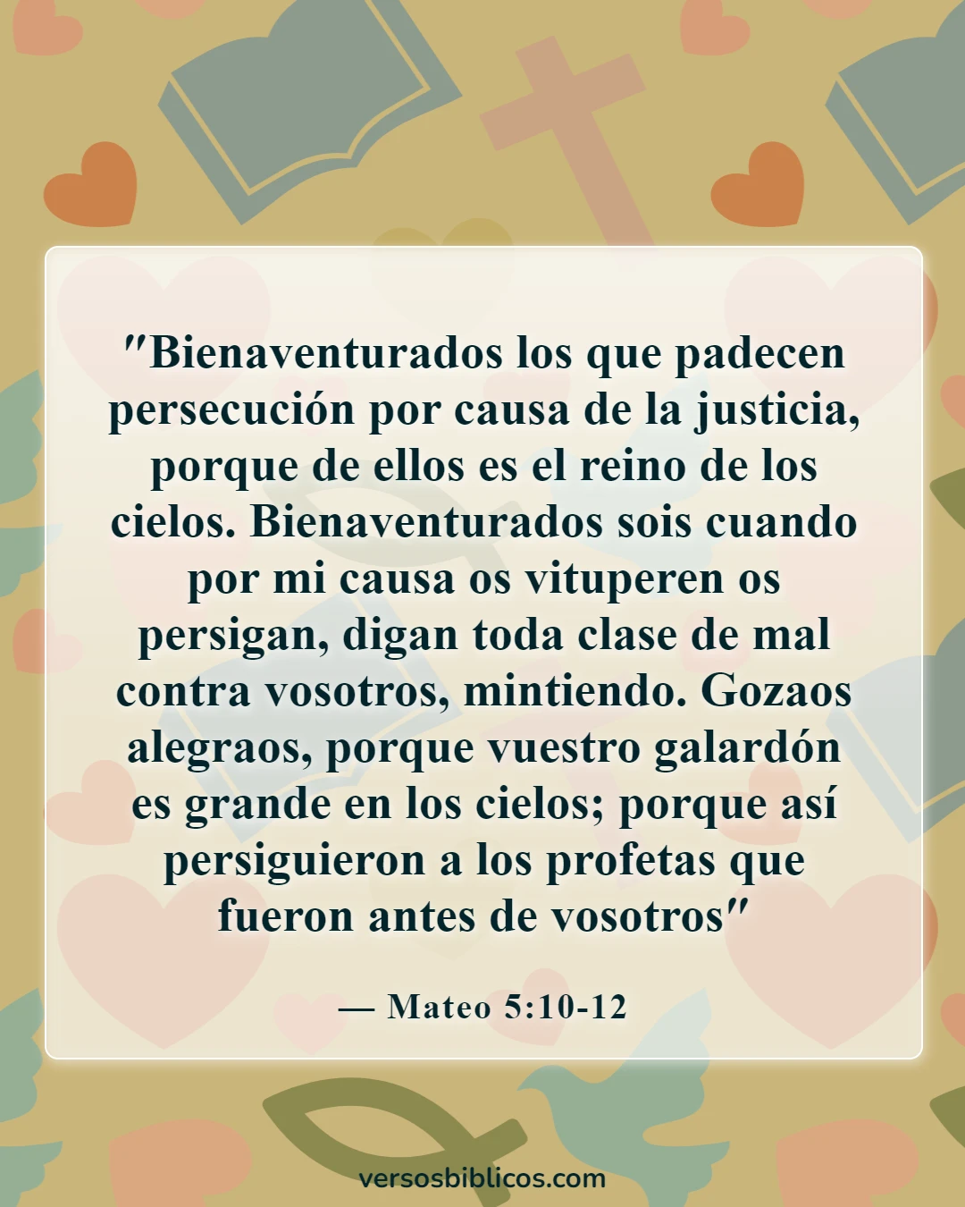 Versículos de la Biblia sobre el regocijo en las pruebas y tentaciones (Mateo 5:10-12)
