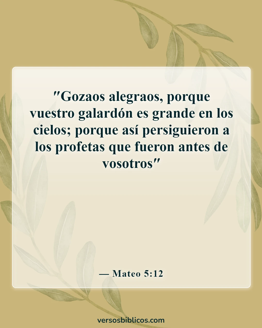 Versículos de la Biblia sobre encontrar gozo en tiempos difíciles y ser alegre (Mateo 5:12)