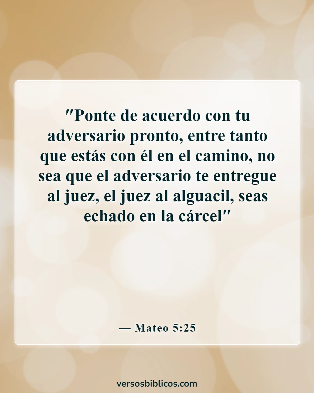 Versículos de la Biblia sobre llegar a un acuerdo extrajudicial (Mateo 5:25)