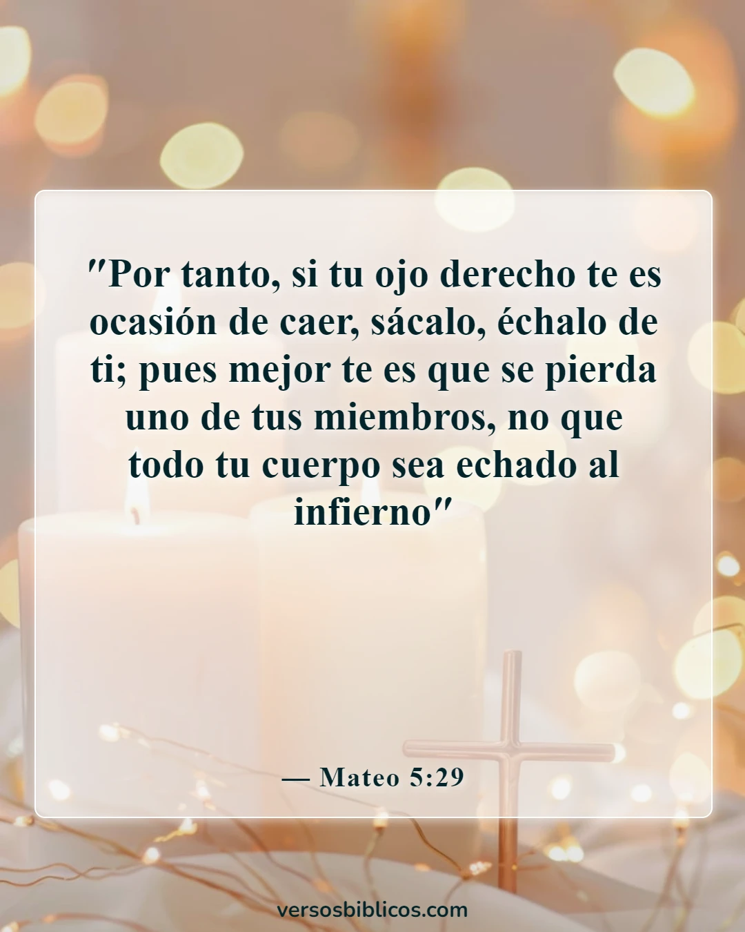 Versículos de la Biblia sobre cómo poner excusas para el pecado (Mateo 5:29)