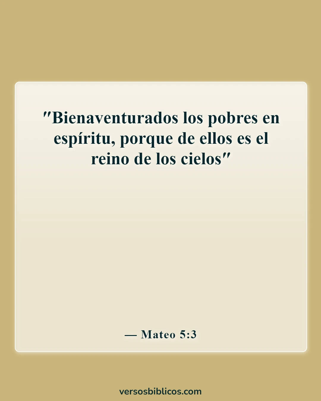 Versículos de la Biblia sobre ir al cielo (Mateo 5:3)