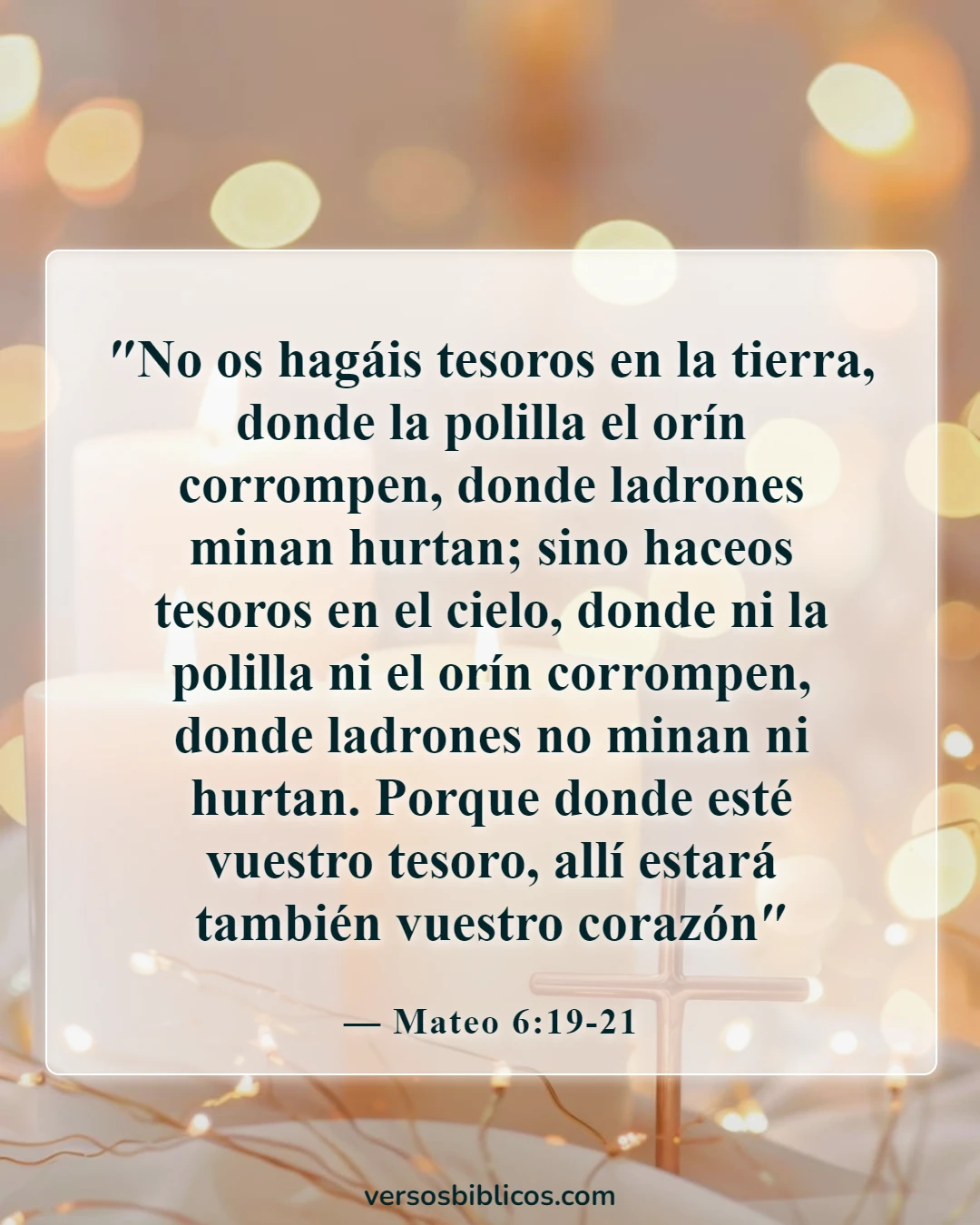 Versículos de la Biblia sobre bienes (Mateo 6:19-21)
