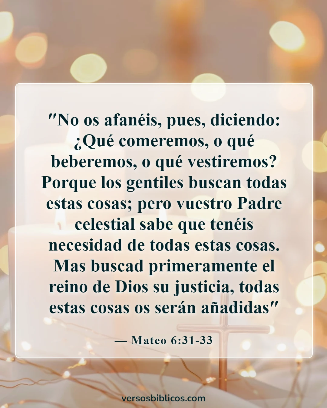 Versículos de la Biblia sobre el dinero (Mateo 6:31-33)
