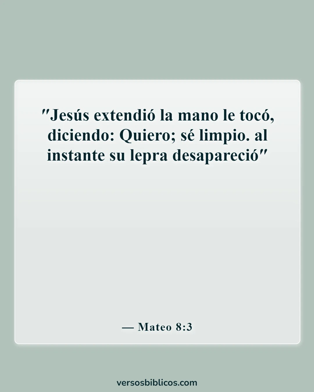 Versículos de la Biblia sobre milagros poderosos (Mateo 8:3)