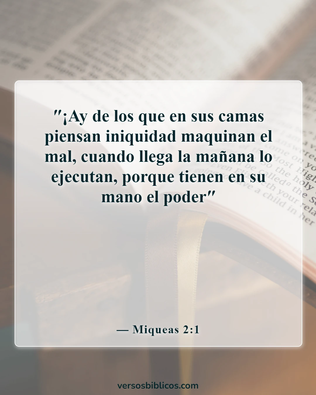 Versículos de la Biblia sobre el uso de Dios para beneficio personal (Miqueas 2:1)