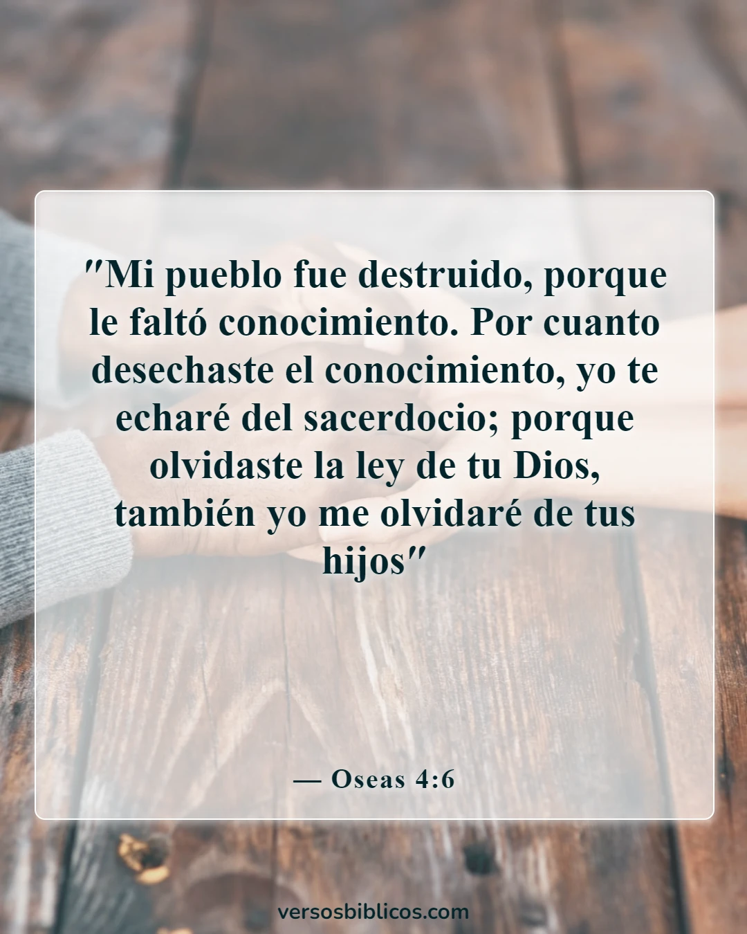 Versículos de la Biblia sobre la advertencia antes de la destrucción (Oseas 4:6)
