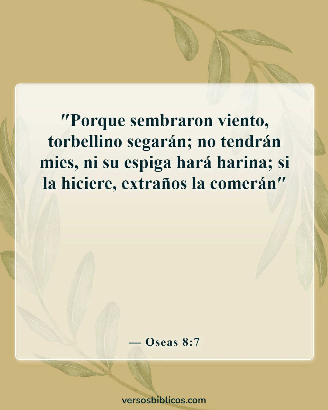 Versículos de la Biblia sobre Dios destruyendo a los malvados (Oseas 8:7)