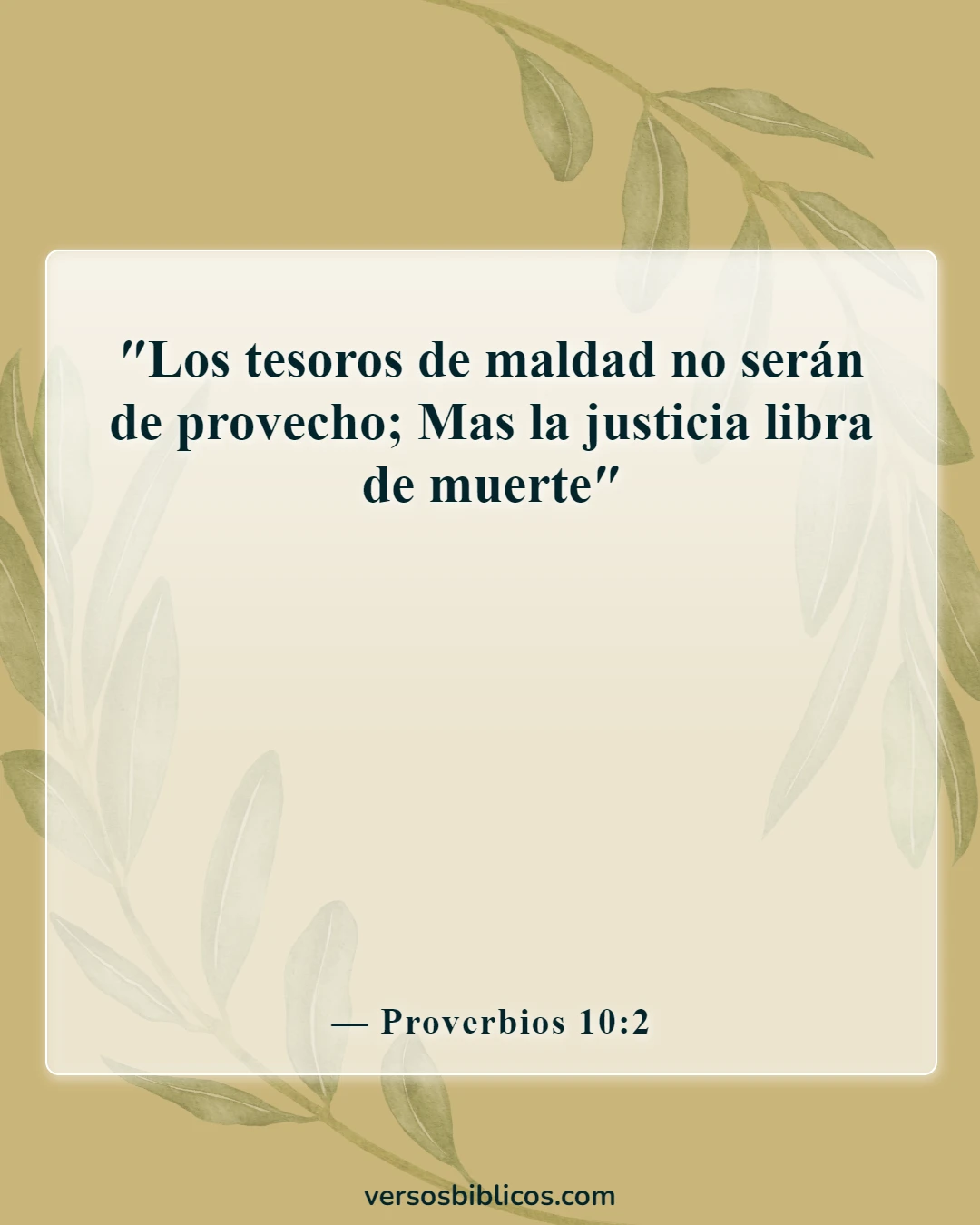 Versículos de la Biblia sobre el robo (Proverbios 10:2)