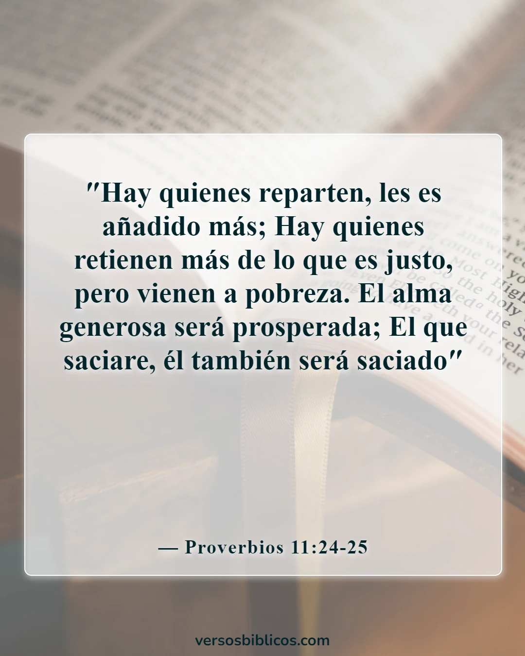 Versículos de la Biblia sobre ahorrar dinero (Proverbios 11:24-25)