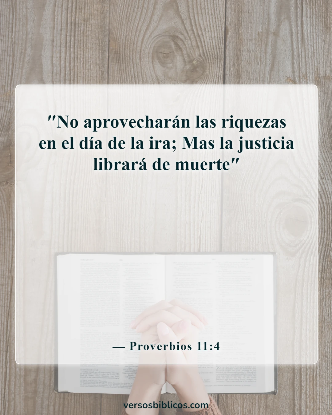 Versículos de la Biblia sobre bienes (Proverbios 11:4)