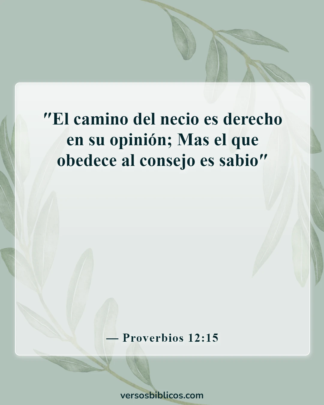 Versículos de la Biblia sobre escuchar (Proverbios 12:15)