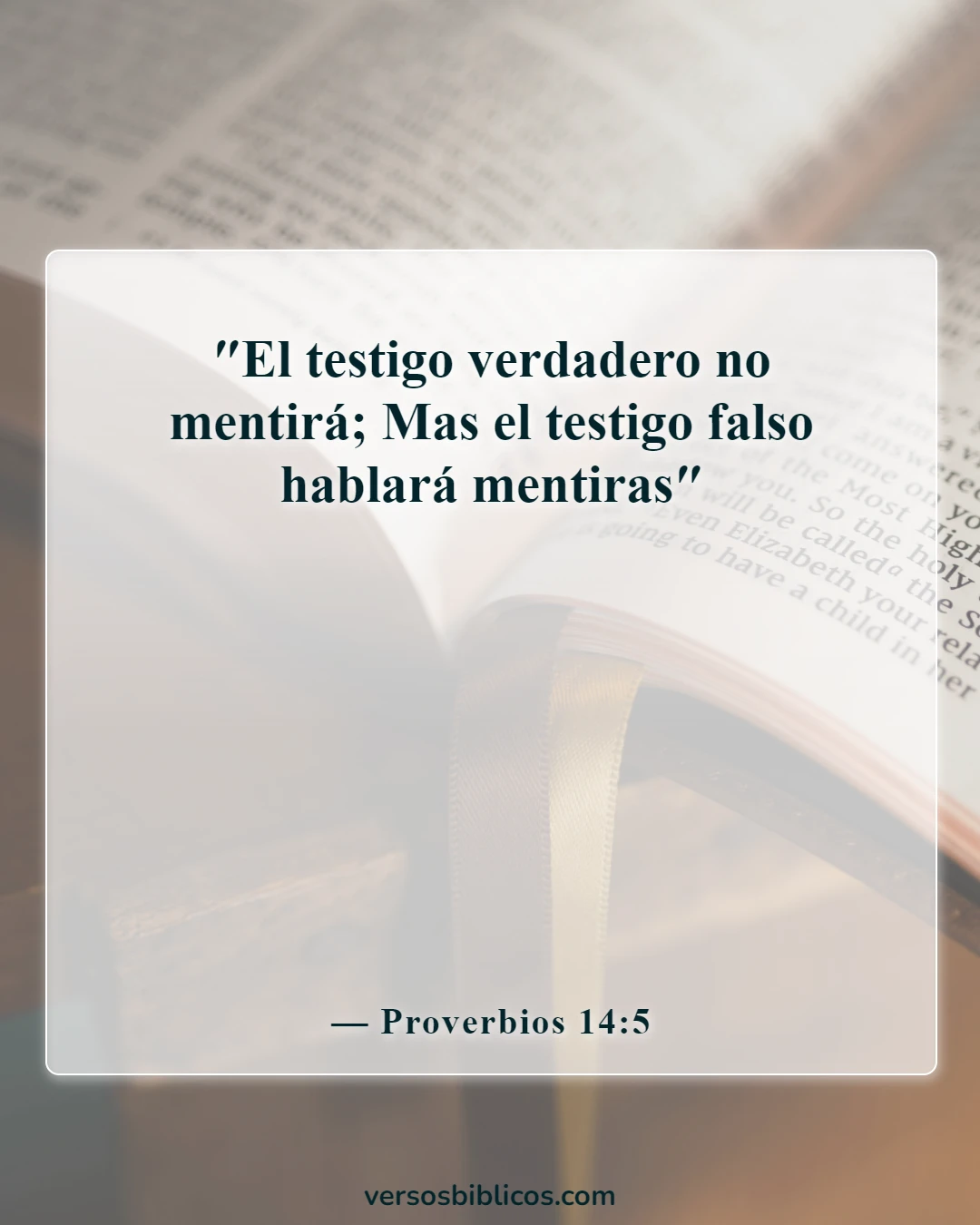 Versículos de la Biblia sobre dar falso testimonio (Proverbios 14:5)