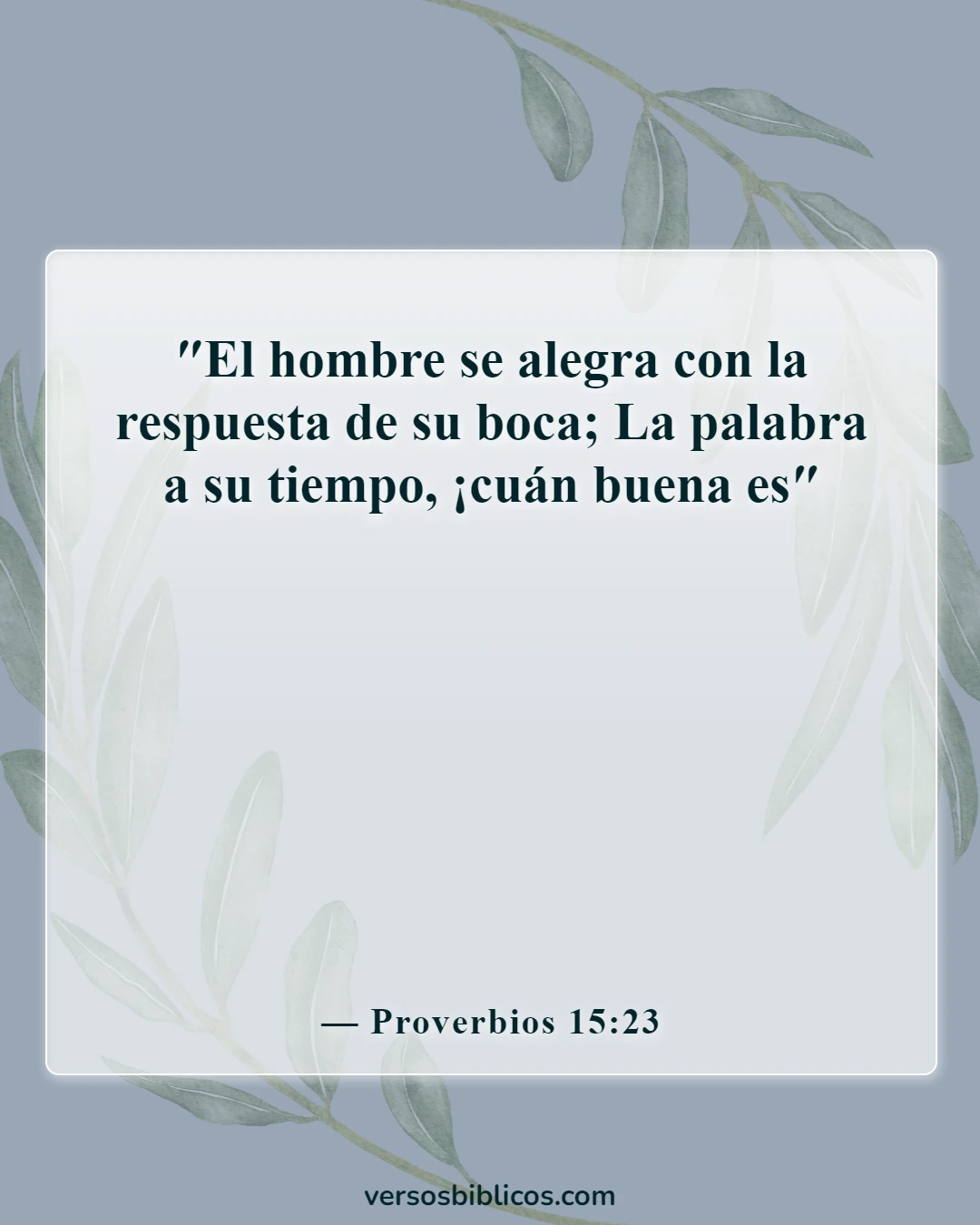Versículos de la Biblia sobre el testimonio (Proverbios 15:23)