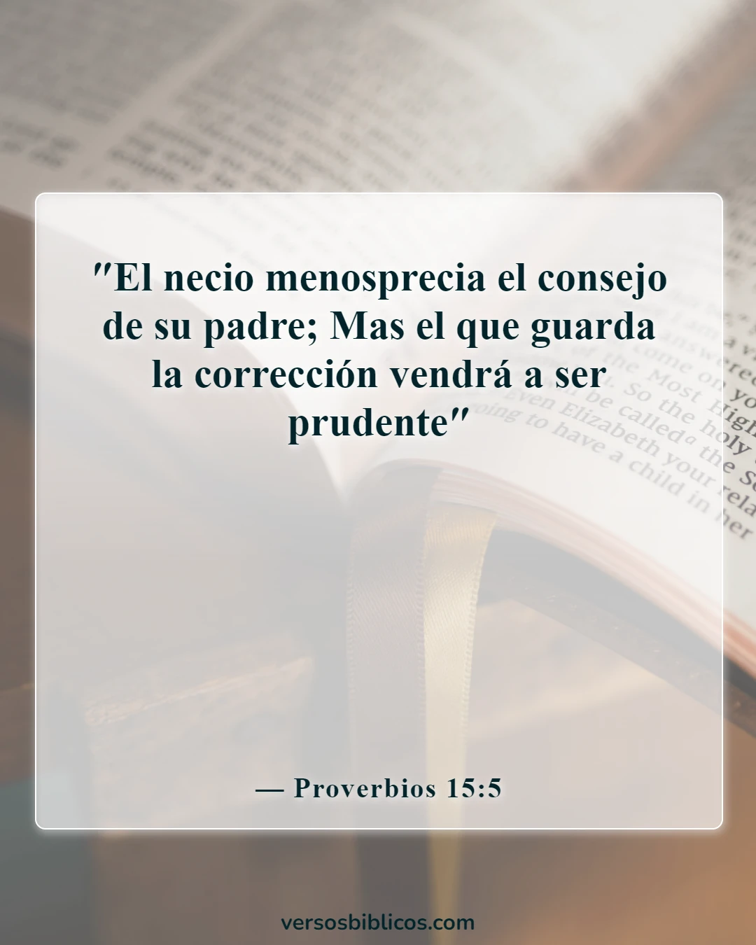 Versículos de la Biblia sobre la enseñanza a los niños (Proverbios 15:5)