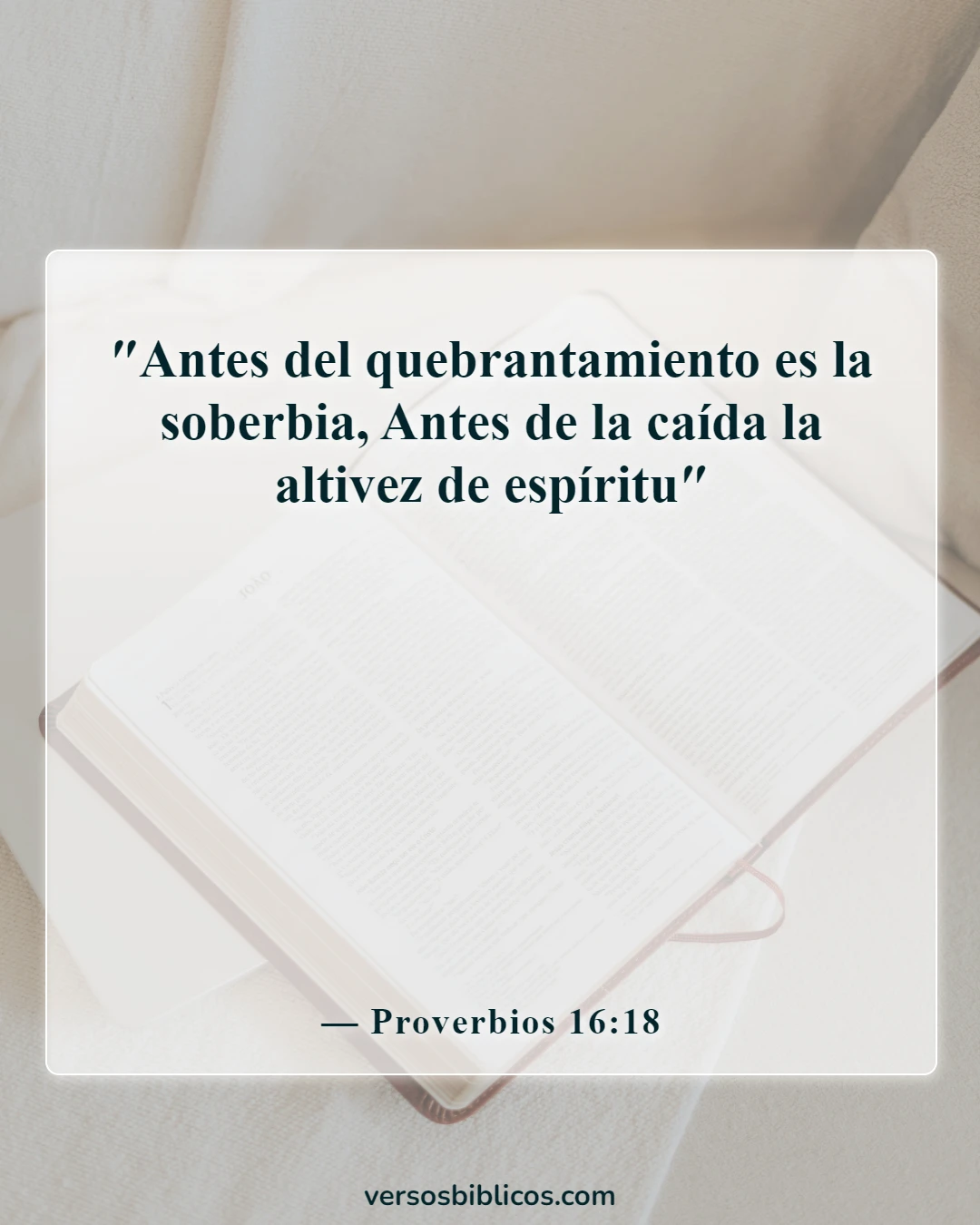 Versículos de la Biblia sobre la dependencia de los dioses (Proverbios 16:18)