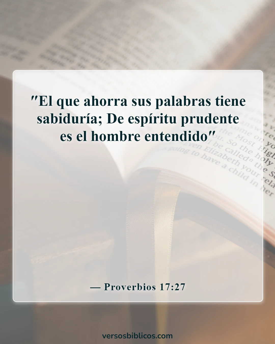Versículos de la Biblia sobre malas palabras (Proverbios 17:27)