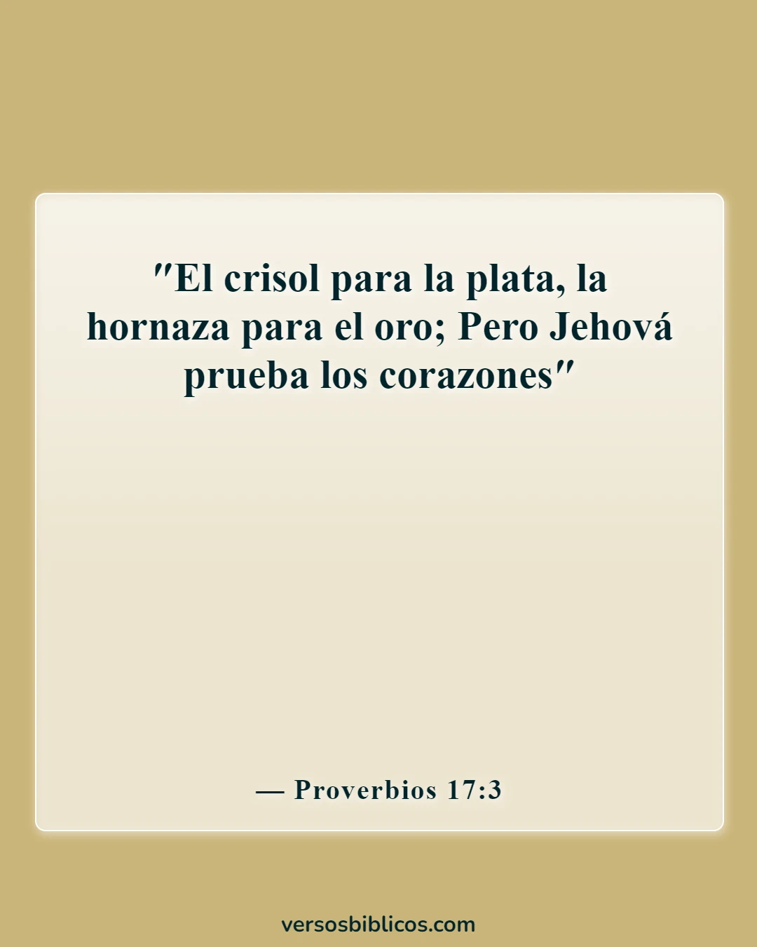 Versículos de la Biblia sobre cuando sientes que todo va mal (Proverbios 17:3)