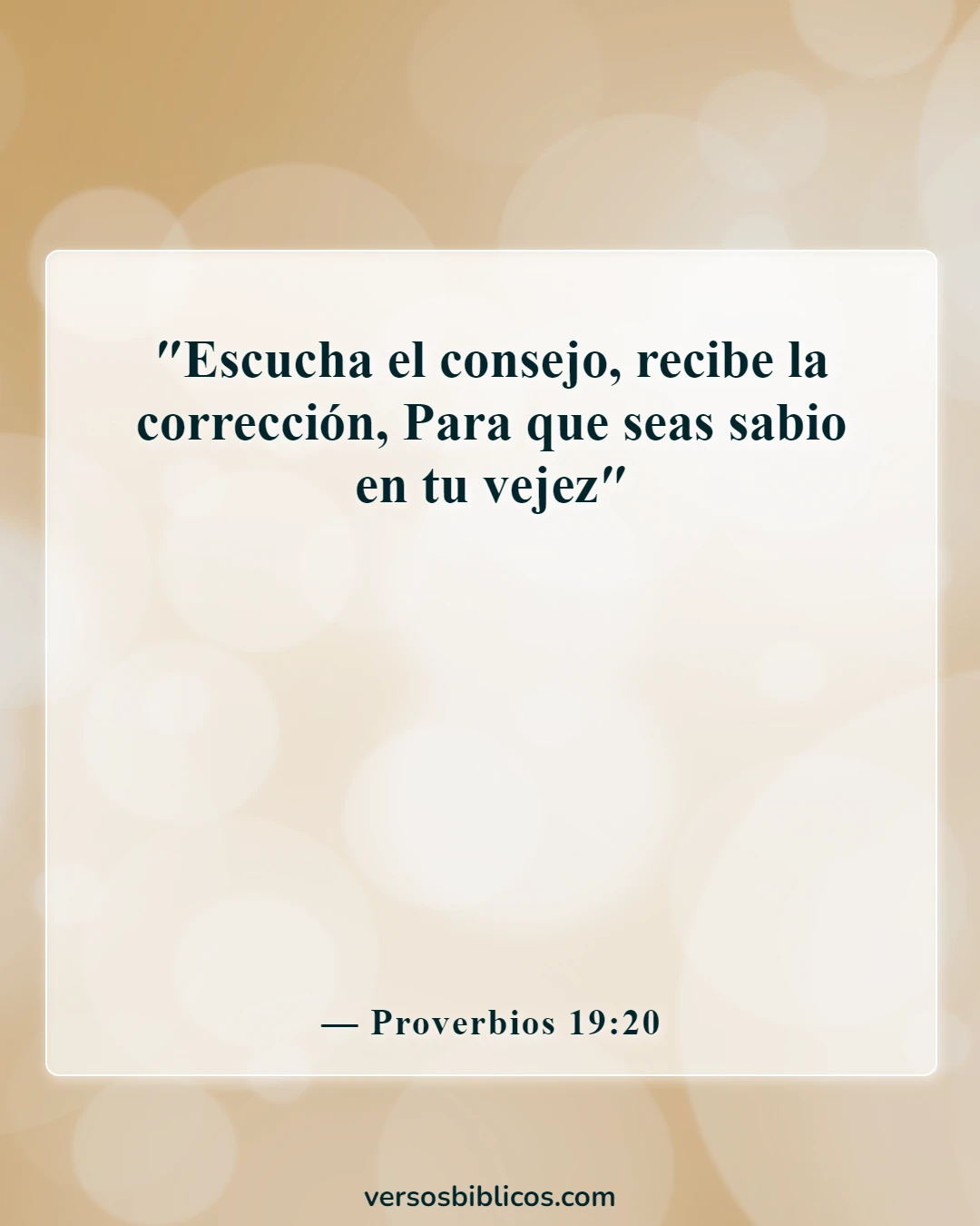 Versículos de la Biblia sobre escuchar (Proverbios 19:20)