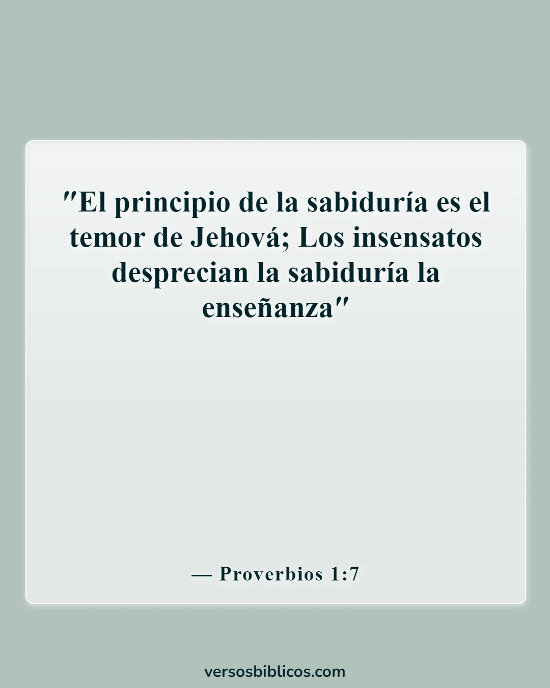 Versículos de la Biblia sobre el tonto (Proverbios 1:7)