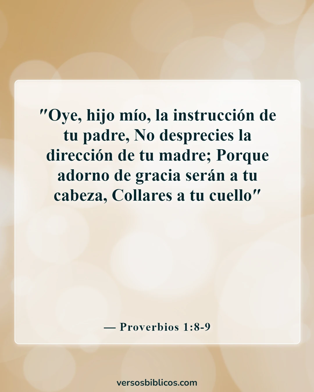 Versículos de la Biblia sobre la enseñanza a los niños (Proverbios 1:8-9)