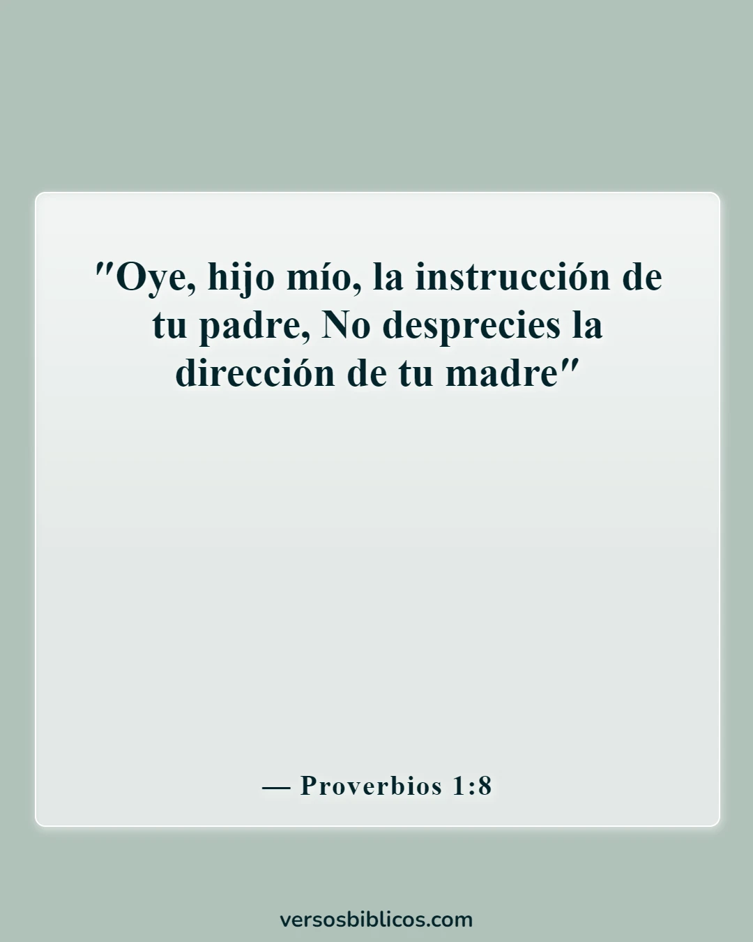 Versículos de la Biblia sobre la enseñanza a los niños (Proverbios 1:8)
