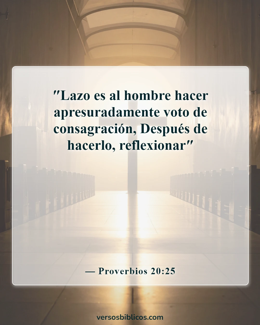 Versículos de la Biblia sobre la estupidez (Proverbios 20:25)