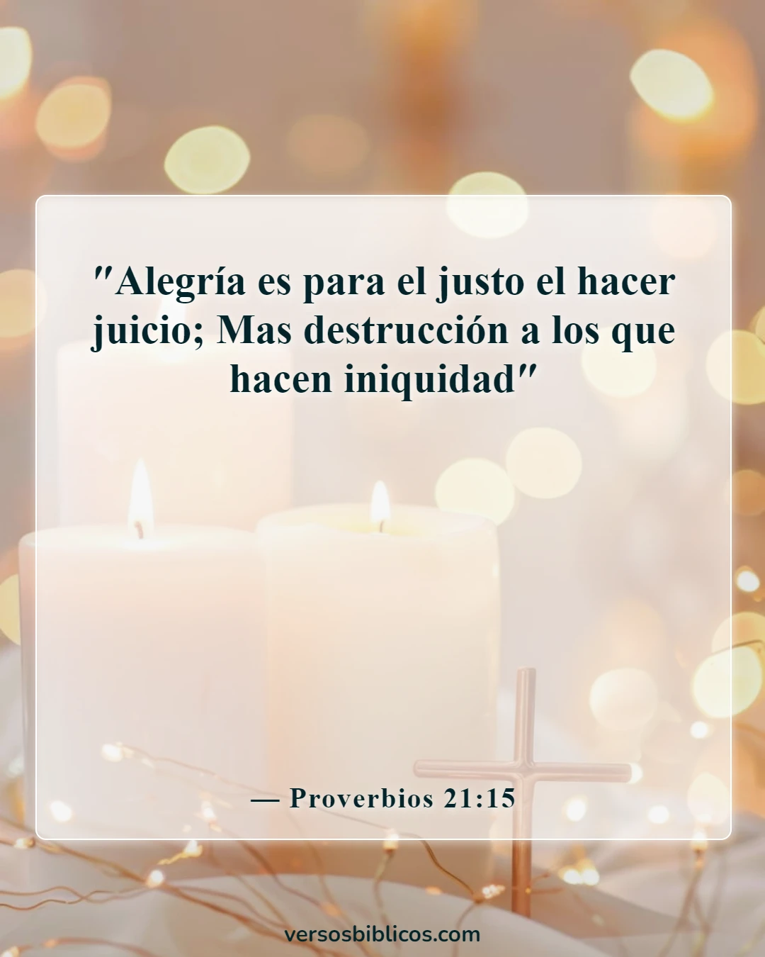 Versículos de la Biblia sobre el karma (Proverbios 21:15)
